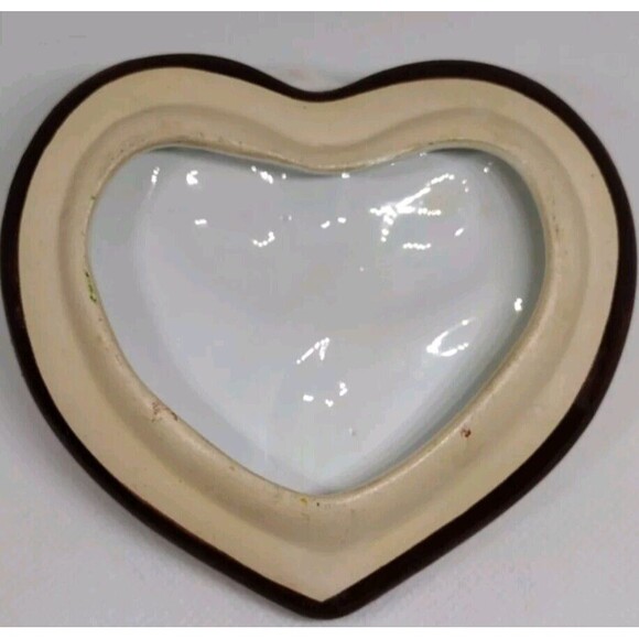 Vtg Floral Heart-Shaped Ceramic Trinket Box Artist Signed Hand-Painted Ceramic - Picture 12 of 14